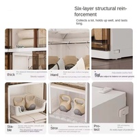 Armoire de rangement modulaire en plastique sans perçage, 6 niveaux, multi-compartiments, style luxe léger, moderne et minimaliste