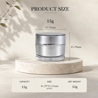 Pot en plastique vide de 15g de style luxueux avec couvercle pour vernis à ongles, beurre corporel et capillaire, film scellant, emballage de pot à crème