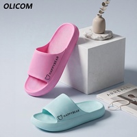 OLICOM Sandales personnalisées avec logo pour femmes, mignonnes, antidérapantes, séchage rapide, pour la douche, confortables, effet nuage, pour intérieur et extérieur