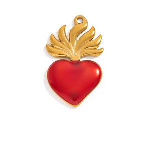 จี้รูปปีกหัวใจสไตล์โกธิค สแตนเลสสตีล สีทอง 18K สำหรับทำเครื่องประดับ DIY สร้อยคอ สร้อยข้อมือ ของขวัญ - Product Image 5