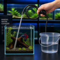 Mini pompe à eau pour aquarium, mini changeur d'eau, nettoyeur de fond manuel pour Betta, outil d'aspiration des excréments de tortue, boîte en acier inoxydable 304