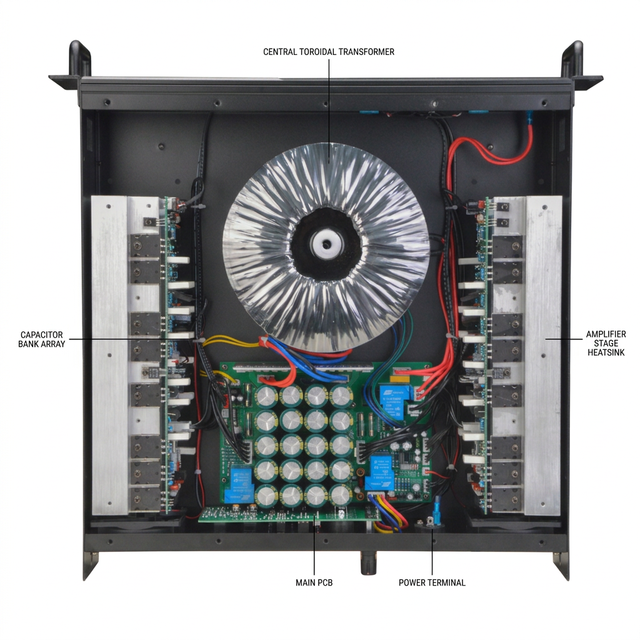 Professional 2200W Class H Stereo Power Amplifier 4ohm 2*1300W Featuring Toroidal Transformer for Line Arrays and Subwoofers C90