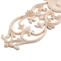 Appliques décoratives en bois gravé, motif floral écologique pour armoire, porte de placard et commode, artisanat en bois