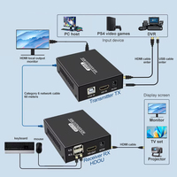 Extender KVM HDMI 60M 1080P Melalui Kabel CAT5E CAT6 Tunggal, Daya POC, TX, Local Loop Out, USB Keyboard Mouse untuk Server DVR NVR