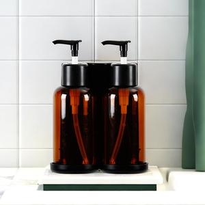 White Multifunctional Twin <strong>Soap</strong> Dispenser <strong>Refillable</strong> ABS Plastic Wall Mount <strong>Hand</strong> <strong>Soap</strong> for Bathroom Use Shampoo Gel Compatible - Product Image 2