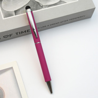 Stylet universel pour tablette et téléphone, stylo à bille avec clip chromé, stylos à bille en métal, logo personnalisé, publicité pour salon professionnel, souvenir