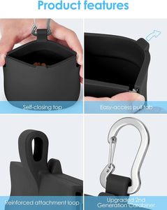 Silicone Dog Treat Pouch Pocket Sized Training Snack Bag with Pull Tab Open Lid for Walking Training - Product Image 4