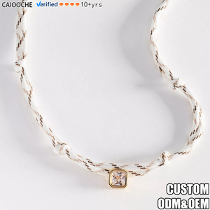 CAIOOCHE Nouveau Collier de Luxe Plaqué Or, Style Simple et Unique, avec Double Nœud en Corde et Zircon Exquis, Inaltérable, Cadeau pour Femme - Product Image 1