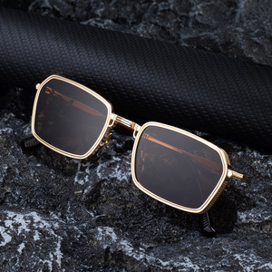Lunettes de soleil carrées KSL-98494 pour hommes, protection UV400, monture légère en plastique et métal, pare-soleil classe 2, branches noires en alliage de zinc à ressort - Product Image 5