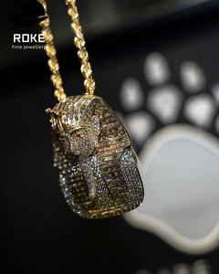 <span class=keywords><strong>Máscara</strong></span> de Tutankamón, Colgante de Oro de 9K-14K con Ojos de Rubí y Diamantes - Certificado IGI, Joyería de Lujo para Hombre, Estilo Hip Hop, para Bodas, Compromisos y Fiestas - Product Image 4