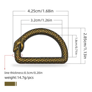 Fibbia in metallo personalizzata a forma di serpente per stivali, regolabile per costumi da bagno, calzature da donna, fibbia artigianale con coulisse per cinture, produttori OEM, fabbrica - Product Image 5