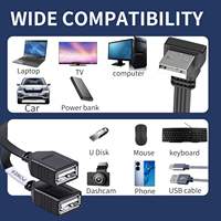 2026 Neuestes USB-Eins-zu-Zwei-Verlängerungskabel mit Auf-/Ab-/Links-/Rechts-Biegungen, unterstützt Datenübertragung und 65W schnelles Laden, USB 2.0