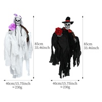 Accessoires de décoration d'intérieur pour Halloween : Crânes d'horreur, mariée et marié fantômes, pour scènes de festival des fantômes et chambres secrètes