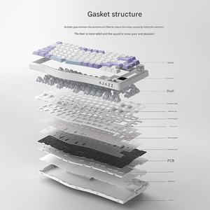 AKS075 BT <strong>2</strong>.4G Wireless Mechanincal <strong>Keyboard</strong> Gasket <strong>Structure</strong> VIA Color Screen RGB Customized 75% Layout for PC Laptop - Product Image 3