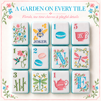 Tuiles de mahjong en acrylique de qualité supérieure, ensemble de mahjong américain, finition brillante, impression durable, ensemble de tuiles de jeu aux couleurs turquoise et rose