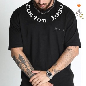 305g Custom Embroidery logo Men's Heavyweight 100% Cotton <strong>T</strong>-<strong>shirts</strong> Streetwear Drop Shoulder Oversized <strong>t</strong> <strong>Shirt</strong> for Men <strong>Teenager</strong> - Product Image 1