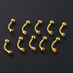 الذهب الحاجب ثقب 16 جرام الكرة الموز الحاجب الدائري Labret البارات هيبوالرجينيك الجراحية الصلب مجوهرات للجسم بالجملة رخيصة - Product Image 5