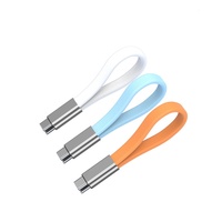 Câble plat en silicone ultra-flexible du fabricant d'origine, ligne courte de 20 cm, Type-C double port, câble de charge super rapide, résistant à la flexion