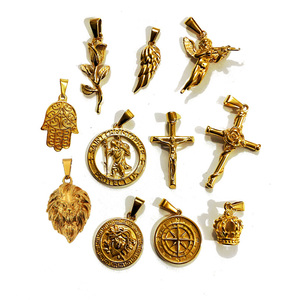 Pendentif hibou Poséidon en or 18 carats, acier inoxydable 316L, médaille chrétienne <span class=keywords><strong>de</strong></span> saint Benoît, bijoux catholiques, cadeau pour homme et <span class=keywords><strong>femme</strong></span> - Product Image 5