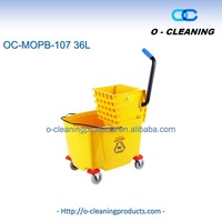 O-Cleaning Hotel Restaurant Krankenhaus Side Squeeze Wringer Kommerzieller Mopp eimer 23Liter Reinigungs caddy mit Rädern, Beschichtung rahmen