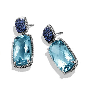 Orecchini Pendenti Lunghi di Lusso con Zirconi Quadrati Oversize, Imitazione Acquamarina, Gioielli da Donna - Product Image 4