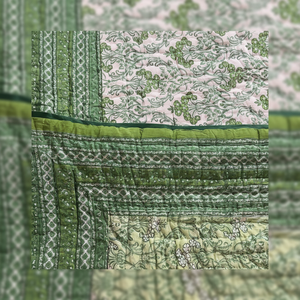 Colcha Kantha India Vintage de Diseño Premium, Estampada, Cosida a Mano, de Algodón con Patrón Impreso para Cubrecama, Gudari para Hotel - Product Image 1