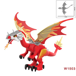 Offre Spéciale – Ensemble de Blocs de Construction Dragon Blindé W1501-1509 – Grande Figurine Dinosaure Volant en Plastique ABS – Jouets <span class=keywords><strong>d</strong></span>'Assemblage - Product Image 2