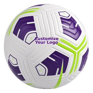 Ballon de football personnalisable blanc, violet, vert, motif, taille 5, ballon d'entraînement durable - Product Image 3
