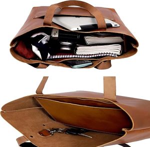 Luxury Style Genuine Leather Women's Shoulder Tote <b>Bag</b> Vintage Purse Large Capacity Laptop <b>Handbag</b> for Professional Work <b>Travel</b> - Product Image 3