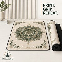 Tapis de yoga en daim numérique OEM Yugaland avec logo personnalisé, en caoutchouc naturel, pour importateurs