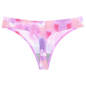 New Style Printed Teen Girl Panties Underwear for <strong>Women</strong> Breathable Low Rise Seamless T Back <strong>Tanga</strong> Thong <strong>Briefs</strong> - Product Image 3