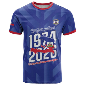 Maillot de football Haïti 2026 pour homme – T-shirt à col rond – Fédération de football haïtienne – Maillot de l'équipe nationale de Haïti – Haut à manches courtes - Product Image 1
