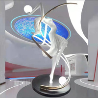 Lampe sur pied en résine de design moderne pour salon, projets hôteliers, sculpture corporelle humanoïde créative, alimentation CA, 3000K CCT, tailles moyennes