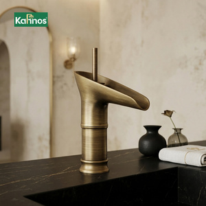 Grifo de Baño Europeo Retro con Cascada, Monomando de Lujo para Agua Fría y Caliente, Mezclador para Lavabo de Hogar u Hotel - Product Image 1