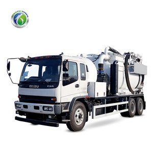 รถดูดฝุ่นแบบดูดแห้ง ยี่ห้อ HIBON รุ่น Euro Sludge Water Jet Vacuum Suction Truck พร้อมระบบเป่าลมแบบ Roots Blower สำหรับดูดฝุ่นหรือผง - Product Image 1