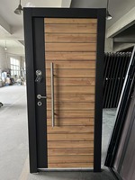 Dernière conception Porte de sécurité en métal turc Entrée résidentielle de luxe Porte de sécurité blindée interne en acier et en bois