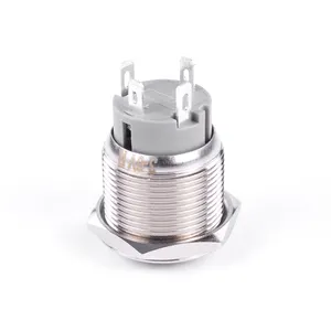 19 Mm High Head Small Waterproof Metal Push Button Switch LED Self-lock/Self-Rest 3/6/12/24/110/220V Pins