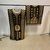 Nouvelle Robe Africaine Grande Taille en Coton Bronzé avec Col Turban à Pompons pour Femme, Vente en Gros, Caftan Kaftan Maxi, Robe de Plage