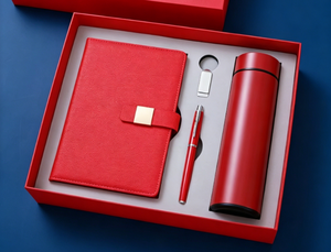 2026 Journal Hardcover Planner Lined Customized PU Leather Cover Red Notebook Paper Stationery Stationary Gift Set with Pen - Product Image 3