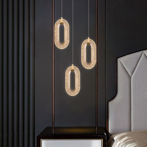 Lámpara de Araña Moderna de Lujo Ligero, LED, Acrílica, Ovalada, Colgante, <span class=keywords><strong>para</strong></span> Escalera de Villa, Decoración de <span class=keywords><strong>Interiores</strong></span>, Lámparas de Araña Largas <span class=keywords><strong>para</strong></span> <span class=keywords><strong>Escaleras</strong></span> - Product Image 6