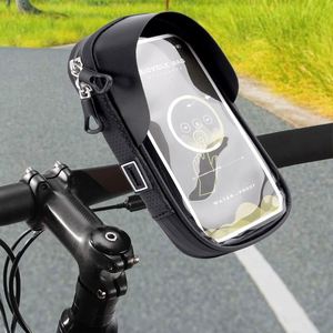 Bolsa para Teléfono con Pantalla Táctil, Impermeable, con Cierre y Dos Bolsillos, para Ciclismo, con Rotación de 360 Grados, Negra, de 6 Pulgadas, Envío Inmediato - Product Image 6