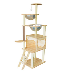 Árbol rascador para gatos todo en uno con cama, plataforma de salto y cápsula ahorradora de espacio, sin madera maciza - Product Image 5