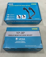 Support de moniteur double à ressort mécanique pour écrans de 17 à 37 pouces ±70 °   Inclinaison 360° °   Support VESA pivotant 100x100mm, capacité 2-9kg, directement de l'usine