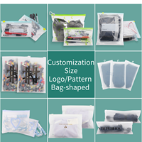 Sac en plastique CPE givré avec logo personnalisé PPWR, fermeture éclair refermable, imperméable, sac en polyéthylène refermable pour vêtements