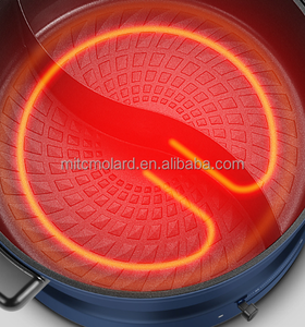 Vente en gros 4L Cuisinière électrique Hot Pot Couvercle en verre trempé Revêtement antiadhésif Instructions néerlandaises pour hôtels RVs Usage domestique - Product Image 5