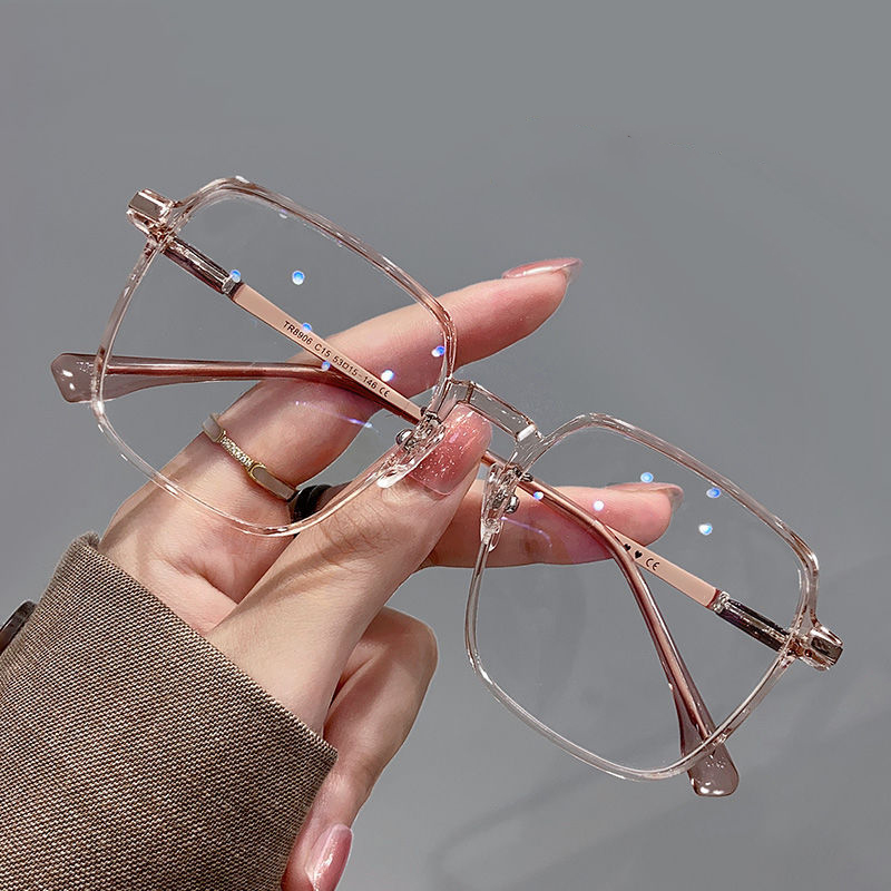 Super light weight anti blue light large square frame eyeglasses frames 2023 fashion glasses plastic optical frames