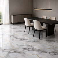 Carreaux de sol en porcelaine entièrement émaillés de 600x1200 mm, découpe de précision, antidérapants, aspect marbre veiné or bronze, pour projets commerciaux