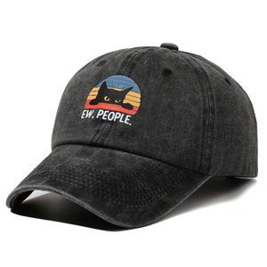 Cappellino da Baseball in Cotone Delavé Personalizzato con Logo OEM ODM, Stampa Ew People, Vendita all'Ingrosso, Streetwear, Pronto per la Consegna Immediata - Product Image 1
