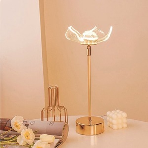 <b>Table</b> Lamp Retro Gold Acrylic Butterfly LED Desk Lamp Hotel Villa Art Decor LED <b>Table</b> Light Living Room Bedside LED Night Lights - Product Image 5