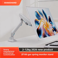 Support de moniteur d'ordinateur à capacité de 12 kg, réglable en hauteur, en alliage d'aluminium, vente en gros d'usine, couleur argent